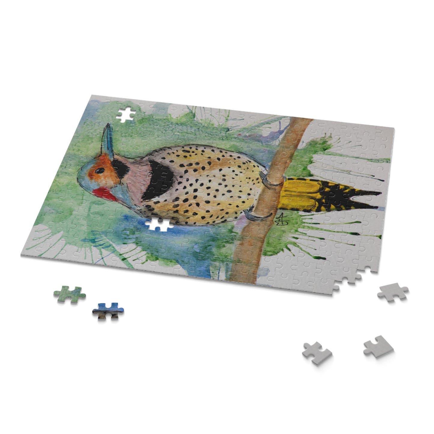 Bird Watercolor Artwork puzzles with beautiful art inspired by storytelling and nature. Beautiful puzzles and nature puzzles from my photos of my artwork. Creative puzzles with artistic puzzle photos. Painting Puzzles from my photos of nature puzzles.