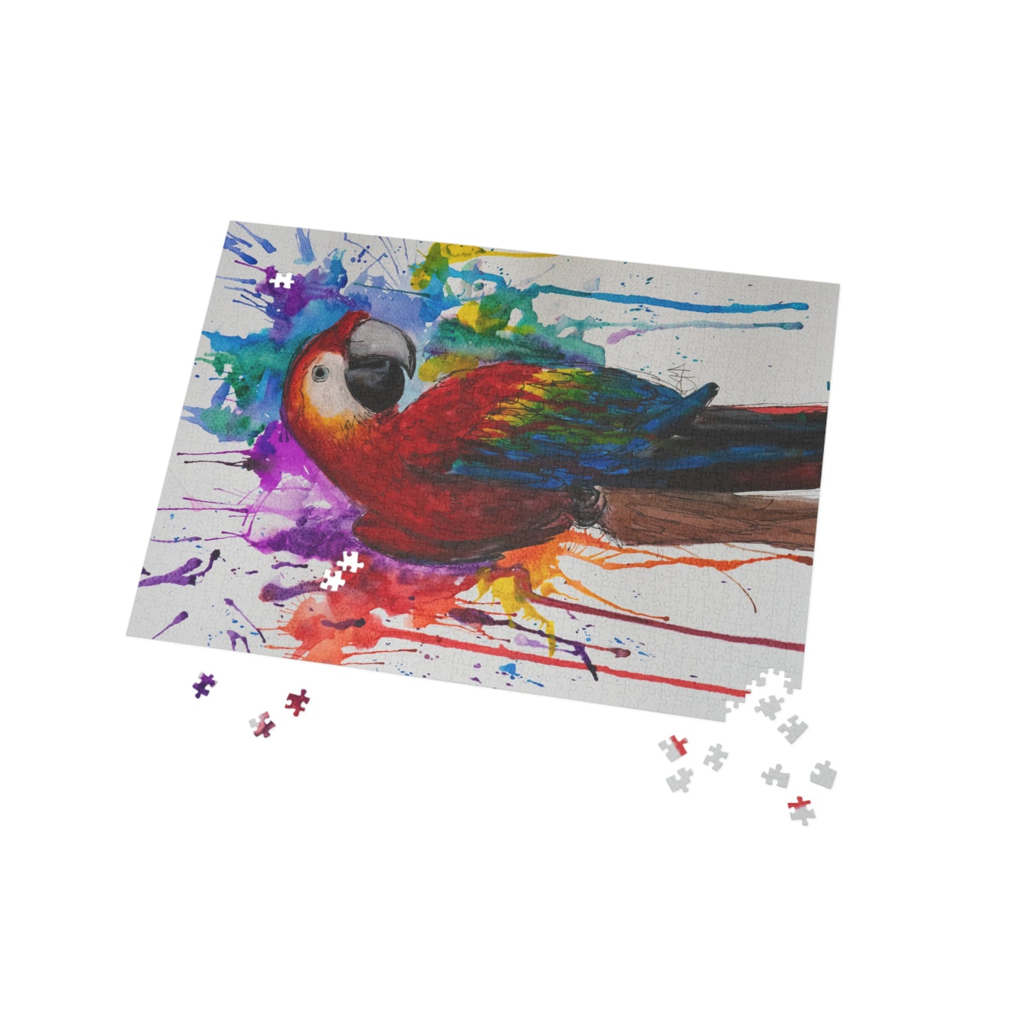 Challenging artwork puzzles with beautiful Scarlet Macaw inspired by storytelling and nature. Beautiful puzzles and nature puzzles from my photos of my artwork.